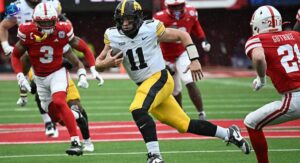 Iowa Hawkeyes football vs nebraska cornhuskers football match player stats